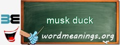 WordMeaning blackboard for musk duck